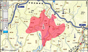 地図：小野中継局放送エリア