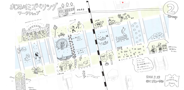 イラスト：2班の真締川未来構想図