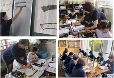 上宇部小習字授業