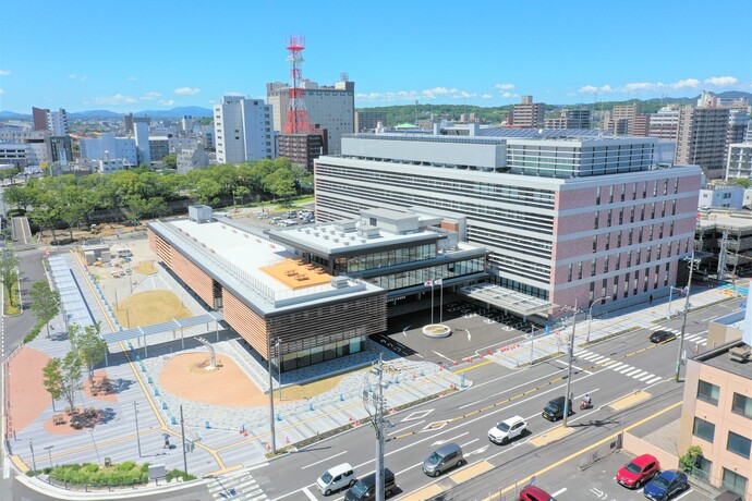 庁舎外観(上空から)