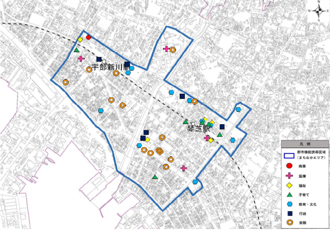 地図：まちなかエリア