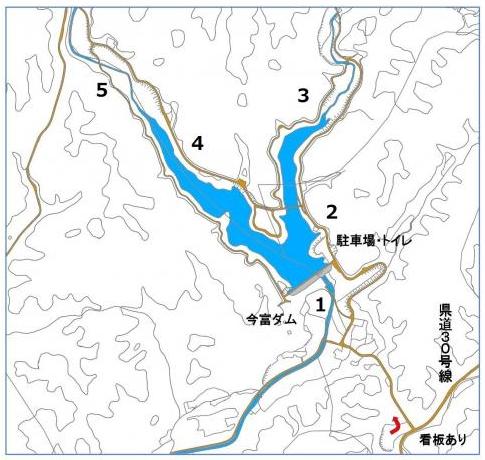 地図：今富ダム周遊路