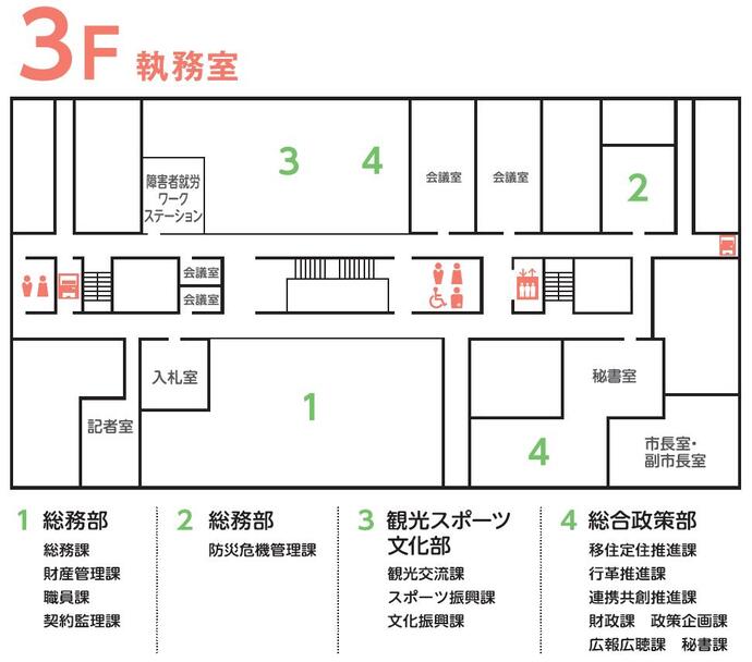 新庁舎3階配置図