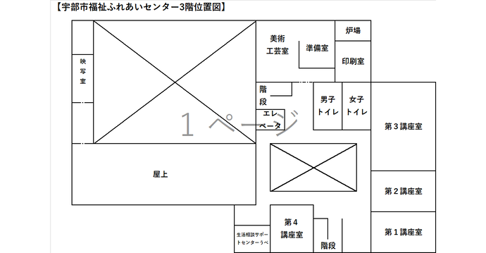 宇部市福祉ふれあいセンター3階位置図