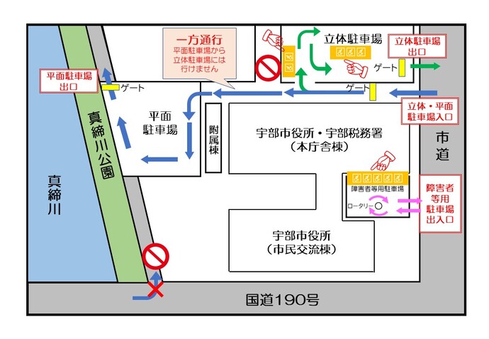 障害者等専用駐車場の位置図