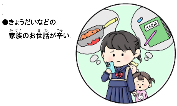 きょうだいなどの家族のお世話が辛い