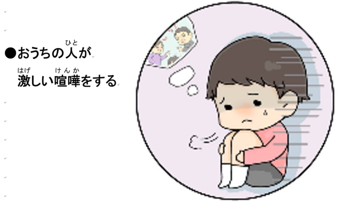 おうちの人が激しい喧嘩をする