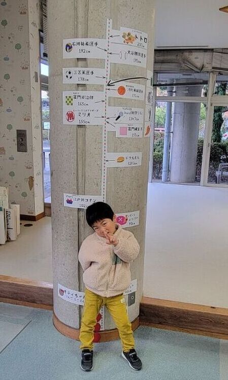 写真：身長測定