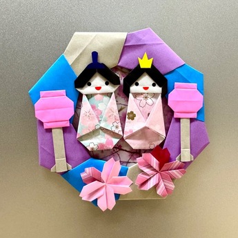 折り紙で春のリースをつくろう