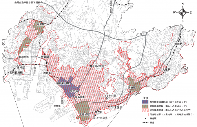 都市機能誘導区域及び居住誘導区域図
