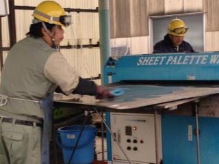 写真：シートパレット洗浄の様子3