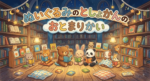 ぬいぐるみの図書館のおとまり会